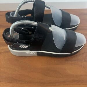 Prada Black and White Sandals